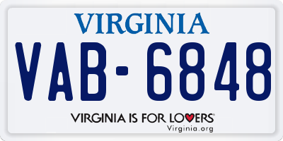 VA license plate VAB6848