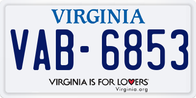 VA license plate VAB6853