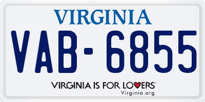 VA license plate VAB6855