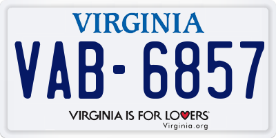 VA license plate VAB6857