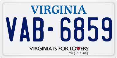 VA license plate VAB6859