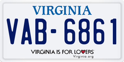 VA license plate VAB6861