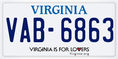 VA license plate VAB6863