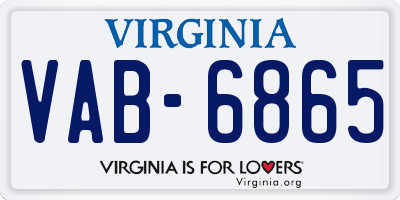 VA license plate VAB6865