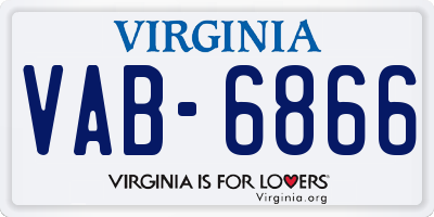 VA license plate VAB6866