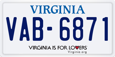 VA license plate VAB6871