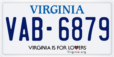 VA license plate VAB6879