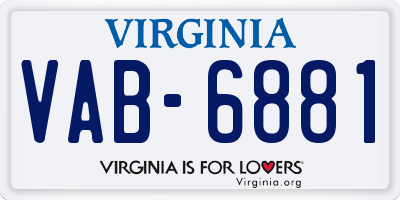 VA license plate VAB6881