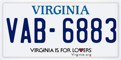 VA license plate VAB6883