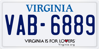 VA license plate VAB6889