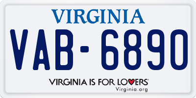 VA license plate VAB6890