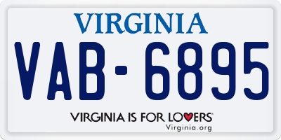 VA license plate VAB6895