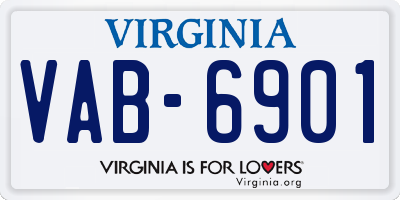 VA license plate VAB6901