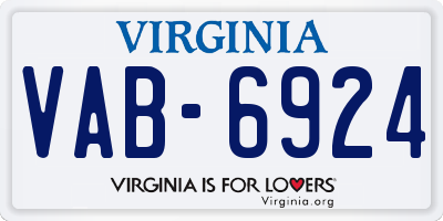 VA license plate VAB6924