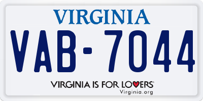 VA license plate VAB7044