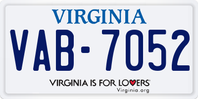 VA license plate VAB7052