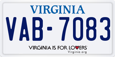 VA license plate VAB7083