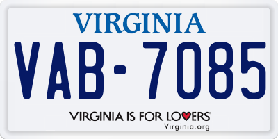 VA license plate VAB7085