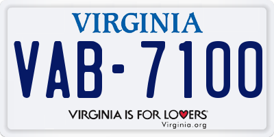 VA license plate VAB7100