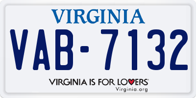 VA license plate VAB7132