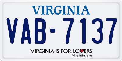 VA license plate VAB7137