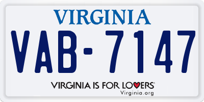 VA license plate VAB7147