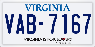 VA license plate VAB7167