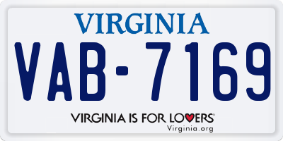 VA license plate VAB7169