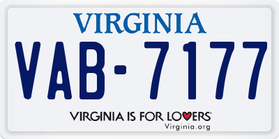 VA license plate VAB7177