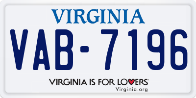 VA license plate VAB7196