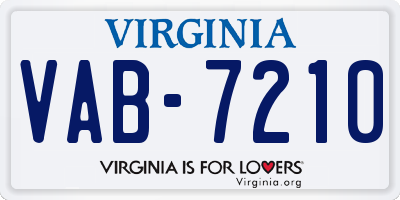 VA license plate VAB7210