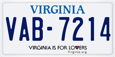 VA license plate VAB7214