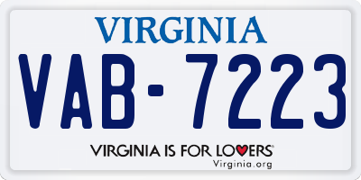 VA license plate VAB7223