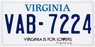 VA license plate VAB7224