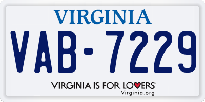 VA license plate VAB7229