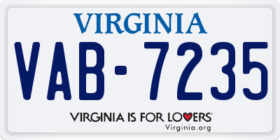 VA license plate VAB7235