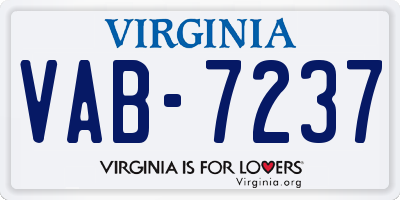 VA license plate VAB7237