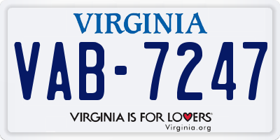 VA license plate VAB7247