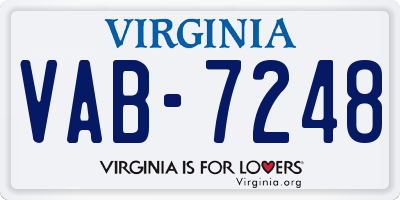 VA license plate VAB7248