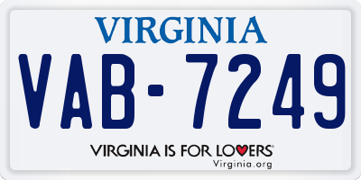 VA license plate VAB7249