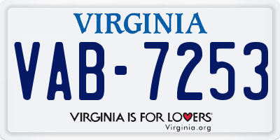 VA license plate VAB7253