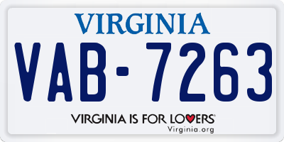 VA license plate VAB7263