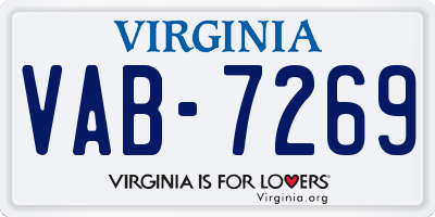 VA license plate VAB7269