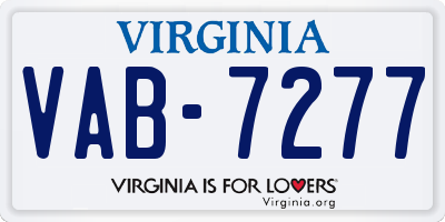 VA license plate VAB7277