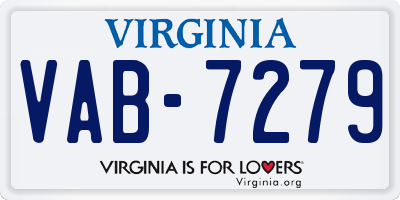 VA license plate VAB7279