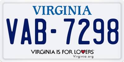 VA license plate VAB7298