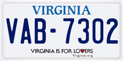 VA license plate VAB7302