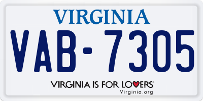 VA license plate VAB7305