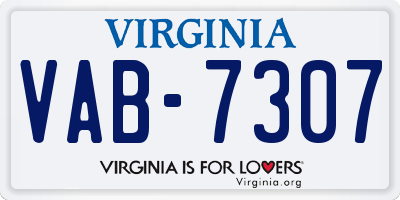 VA license plate VAB7307