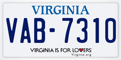 VA license plate VAB7310